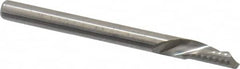 Onsrud - 1/8" Cutting Diam x 1/4" Length of Cut, 1 Flute, Downcut Spiral Router Bit - Uncoated, Right Hand Cut, Solid Carbide, 1-1/2" OAL x 1/8" Shank Diam, Single Edge, 22° Helix Angle - Benchmark Tooling