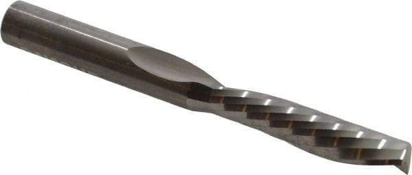 Onsrud - 3/8" Cutting Diam x 1-5/8" Length of Cut, 1 Flute, Downcut Spiral Router Bit - Uncoated, Right Hand Cut, Solid Carbide, 3-1/2" OAL x 3/8" Shank Diam, Single Edge - Benchmark Tooling