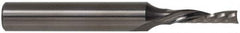 Onsrud - 3/8" Cutting Diam x 1-1/8" Length of Cut, 1 Flute, Downcut Spiral Router Bit - Uncoated, Right Hand Cut, Solid Carbide, 3" OAL x 3/8" Shank Diam, Single Edge, 21° Helix Angle - Benchmark Tooling