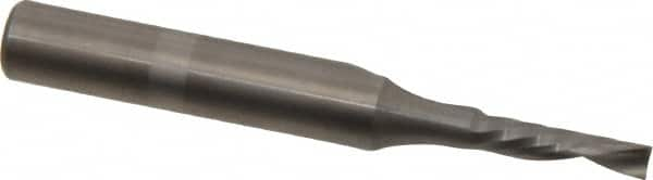 Onsrud - 1/8" Cutting Diam x 1/2" Length of Cut, 1 Flute, Downcut Spiral Router Bit - Uncoated, Right Hand Cut, Solid Carbide, 2" OAL x 1/4" Shank Diam, Single Edge, 21° Helix Angle - Benchmark Tooling