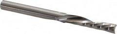 Onsrud - 1/4" Cutting Diam x 1-1/4" Length of Cut, 1 Flute, Downcut Spiral Router Bit - Uncoated, Right Hand Cut, Solid Carbide, 3" OAL x 1/4" Shank Diam, Single Edge, 21° Helix Angle - Benchmark Tooling