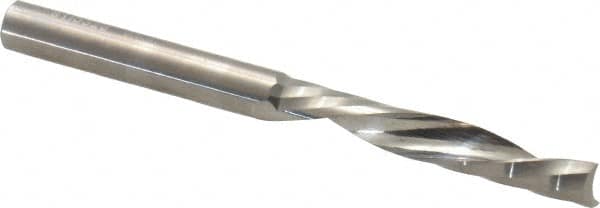 Onsrud - 1/4" Cutting Diam x 1-1/2" Length of Cut, 1 Flute, Downcut Spiral Router Bit - Uncoated, Right Hand Cut, Solid Carbide, 3" OAL x 1/4" Shank Diam, Single Edge - Benchmark Tooling