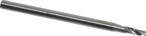 Onsrud - 3/32" Cutting Diam x 1/4" Length of Cut, 1 Flute, Upcut Spiral Router Bit - Uncoated, Right Hand Cut, Solid Carbide, 2" OAL x 1/8" Shank Diam, Single Edge, 22° Helix Angle - Benchmark Tooling