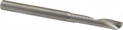 Onsrud - 1/4" Cutting Diam x 1-1/4" Length of Cut, 1 Flute, Upcut Spiral Router Bit - Uncoated, Right Hand Cut, Solid Carbide, 3" OAL x 1/4" Shank Diam, Single Edge, 22° Helix Angle - Benchmark Tooling