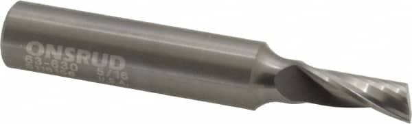 Onsrud - 5/16" Cutting Diam x 3/4" Length of Cut, 1 Flute, Upcut Spiral Router Bit - Uncoated, Right Hand Cut, Solid Carbide, 3" OAL x 1/2" Shank Diam, Single Edge, 22° Helix Angle - Benchmark Tooling