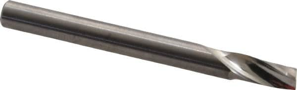 Onsrud - 3/16" Cutting Diam x 3/8" Length of Cut, 1 Flute, Upcut Spiral Router Bit - Uncoated, Right Hand Cut, Solid Carbide, 2" OAL x 3/16" Shank Diam, Single Edge, 21° Helix Angle - Benchmark Tooling