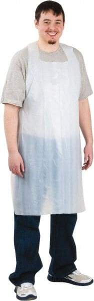 Safety Zone - 28" Wide x 46" Long x 2 mil Thick Bib Apron - Polyethylene, White, Resists Chemicals - Benchmark Tooling