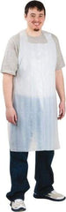 Safety Zone - 28" Wide x 46" Long x 2 mil Thick Bib Apron - Polyethylene, White, Resists Chemicals - Benchmark Tooling