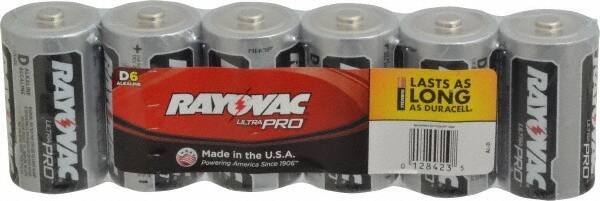 Rayovac - Size D, Alkaline, 6 Pack, Standard Battery - 1.5 Volts, Button Tab Terminal - Benchmark Tooling