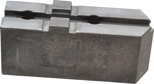 H & R Manufacturing - Tongue & Groove Attachment, Square Soft Lathe Chuck Jaw - Steel, 1-3/4" Btw Mount Hole Ctrs, 3-15/16" Long x 1-1/4" Wide x 1-5/8" High, 5/16" Groove - Benchmark Tooling