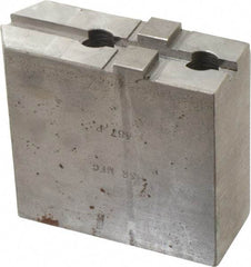 H & R Manufacturing - Tongue & Groove Attachment, Square Soft Lathe Chuck Jaw - Steel, 1-3/4" Btw Mount Hole Ctrs, 3-15/16" Long x 1-1/2" Wide x 3-3/8" High, 5/16" Groove - Benchmark Tooling