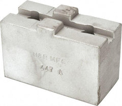 H & R Manufacturing - Tongue & Groove Attachment, Square Soft Lathe Chuck Jaw - Aluminum, 1-1/2" Btw Mount Hole Ctrs, 2-5/8" Long x 1-1/4" Wide x 1-5/8" High, 5/16" Groove - Benchmark Tooling