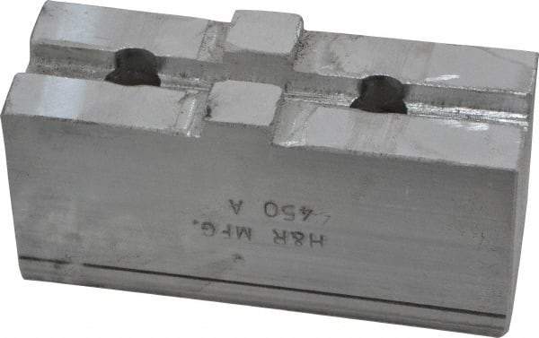 H & R Manufacturing - Tongue & Groove Attachment, Square Soft Lathe Chuck Jaw - Aluminum, 1-3/4" Btw Mount Hole Ctrs, 3-1/2" Long x 1-1/4" Wide x 1-5/8" High, 5/16" Groove - Benchmark Tooling