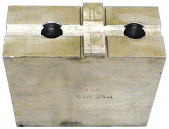 H & R Manufacturing - Tongue & Groove Attachment, Square Soft Lathe Chuck Jaw - Aluminum, 2-1/2" Btw Mount Hole Ctrs, 4-7/8" Long x 2" Wide x 3-7/8" High, 1/2" Groove - Benchmark Tooling