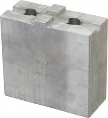 H & R Manufacturing - Tongue & Groove Attachment, Square Soft Lathe Chuck Jaw - Aluminum, 1-3/4" Btw Mount Hole Ctrs, 3-1/2" Long x 1-1/2" Wide x 3-3/8" High, 5/16" Groove - Benchmark Tooling