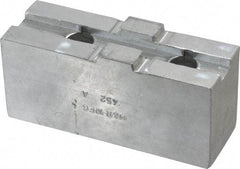 H & R Manufacturing - Tongue & Groove Attachment, Square Soft Lathe Chuck Jaw - Aluminum, 2.12" Btw Mount Hole Ctrs, 4-1/4" Long x 1-1/2" Wide x 1-7/8" High, 1/2" Groove - Benchmark Tooling