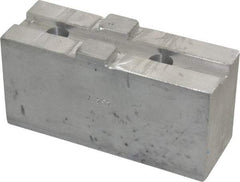 H & R Manufacturing - Tongue & Groove Attachment, Square Soft Lathe Chuck Jaw - Aluminum, 2-1/2" Btw Mount Hole Ctrs, 4-7/8" Long x 1-3/4" Wide x 2-3/8" High, 1/2" Groove - Benchmark Tooling