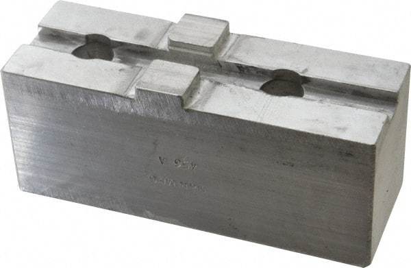 H & R Manufacturing - Tongue & Groove Attachment, Square Soft Lathe Chuck Jaw - Aluminum, 3" Btw Mount Hole Ctrs, 5-5/8" Long x 2" Wide x 2-5/16" High, 1/2" Groove - Benchmark Tooling