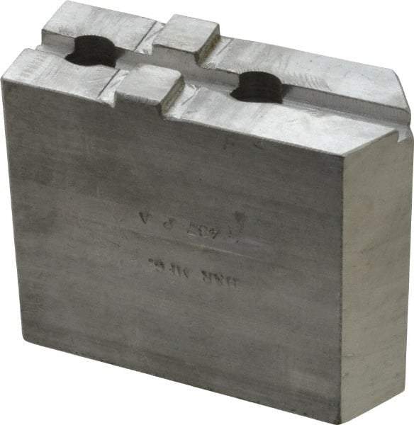 H & R Manufacturing - Tongue & Groove Attachment, Square Soft Lathe Chuck Jaw - Aluminum, 1-3/4" Btw Mount Hole Ctrs, 3-15/16" Long x 1-1/2" Wide x 3-3/8" High, 5/16" Groove - Benchmark Tooling