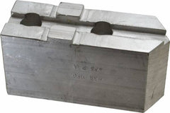 H & R Manufacturing - Tongue & Groove Attachment, Square Soft Lathe Chuck Jaw - Aluminum, 2.12" Btw Mount Hole Ctrs, 4-13/16" Long x 1-3/4" Wide x 2-3/8" High, 1/2" Groove - Benchmark Tooling