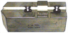 H & R Manufacturing - Tongue & Groove Attachment, Square Soft Lathe Chuck Jaw - Aluminum, 2-1/2" Btw Mount Hole Ctrs, 5-3/4" Long x 2" Wide x 3-7/8" High, 1/2" Groove - Benchmark Tooling