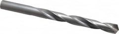 Made in USA - 15/32" 135° Carbide-Tipped Jobber Drill - Bright Finish, Right Hand Cut, Spiral Flute, Straight Shank, 5-3/4" OAL, Split Point - Benchmark Tooling