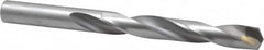 Made in USA - 41/64" 135° Carbide-Tipped Jobber Drill - Bright Finish, Right Hand Cut, Spiral Flute, Straight Shank, 7-1/8" OAL, Split Point - Benchmark Tooling