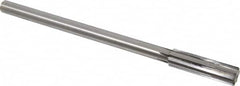 Made in USA - 0.57" Carbide-Tipped 6 Flute Chucking Reamer - Straight Flute, 7/16" Straight Shank, 2" Flute Length, 8" OAL - Benchmark Tooling