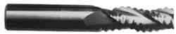 M.A. Ford - 1" Diam, Coarse Pitch, 2" LOC, 3 Flute Solid Carbide Roughing Square End Mill - Uncoated, 4" OAL, 1" Shank Diam, Single End, Centercutting, 45° Helix - Benchmark Tooling