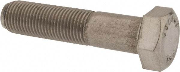 Value Collection - 1/2-20 UNF, 2-1/4" Length Under Head Hex Head Cap Screw - Partially Threaded, Grade 18-8 Stainless Steel, Uncoated, 3/4" Hex - Benchmark Tooling