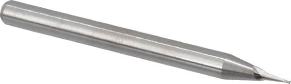 M.A. Ford - 1/64", 0.023" LOC, 1/8" Shank Diam, 1-1/2" OAL, 2 Flute, Solid Carbide Square End Mill - Single End, Uncoated, Spiral Flute, 30° Helix, Centercutting, Right Hand Cut, Right Hand Flute, Series 164 - Benchmark Tooling