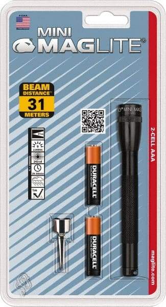 Mag-Lite - Krypton Bulb, 9 Lumens, Mini Flashlight - Black Aluminum Body, 2 AAA Alkaline Batteries Included - Benchmark Tooling