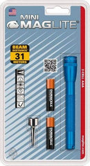 Mag-Lite - Krypton Bulb, 9 Lumens, Mini Flashlight - Blue Aluminum Body, 2 AAA Alkaline Batteries Included - Benchmark Tooling