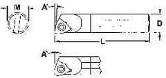 Everede Tool - 0.36" Min Bore Diam, 4" OAL, 5/16" Shank Diam, Indexable Boring Bar - WCGT 1 Insert, Screw Holding Method - Benchmark Tooling