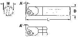 Everede Tool - 0.36" Min Bore Diam, 4" OAL, 5/16" Shank Diam, Indexable Boring Bar - WCGT 1 Insert, Screw Holding Method - Benchmark Tooling
