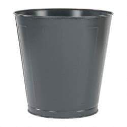 Value Collection - 14 Qt Gray Round Trash Can - Steel, 11-1/4" High - Benchmark Tooling