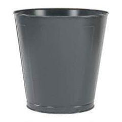 Value Collection - 14 Qt Gray Round Trash Can - Steel, 11-1/4" High - Benchmark Tooling