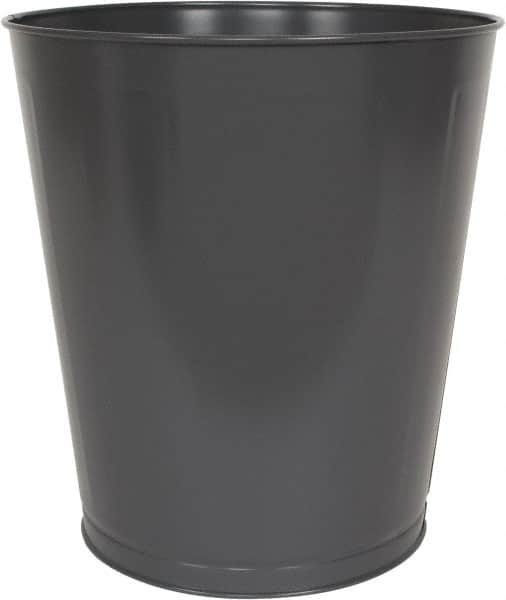 Value Collection - 28 Qt Gray Round Trash Can - Steel, 14-1/4" High - Benchmark Tooling