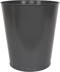 Value Collection - 28 Qt Gray Round Trash Can - Steel, 14-1/4" High - Benchmark Tooling