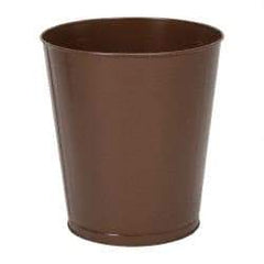 Value Collection - 28 Qt Brown Round Trash Can - Steel, 14-1/4" High - Benchmark Tooling