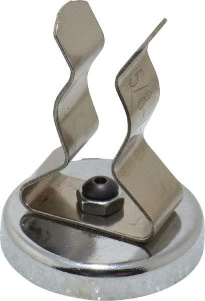 Mag-Mate - 11 Lb Max Pull Force, 1-29/32" Overall Height, 1.41" Diam, Ceramic Cup Magnet - Clamp Style, 7/8" Clamp Opening, Chrome Plated - Benchmark Tooling