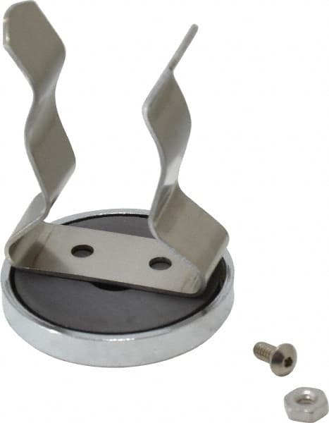 Mag-Mate - 11 Lb Max Pull Force, 2-1/32" Overall Height, 1.41" Diam, Ceramic Cup Magnet - Clamp Style, 1-1/8" Clamp Opening, Chrome Plated - Benchmark Tooling