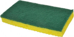 3M - 6.1" Long x 3.6" Wide x 0.7" Thick Scouring Sponge - Medium-Duty, Yellow/Green - Benchmark Tooling