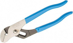 Channellock - 6-1/2" OAL, 7/8" Max Capacity, 5 Position Gooseneck Tongue & Groove Pliers - Straight Jaws, Plastic Dipped Handles - Benchmark Tooling