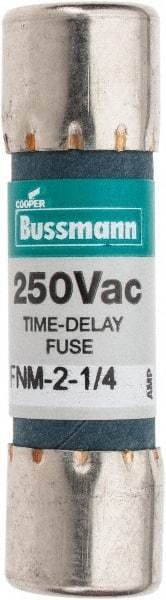 Cooper Bussmann - 250 VAC, 2.25 Amp, Time Delay General Purpose Fuse - Fuse Holder Mount, 1-1/2" OAL, 10 at 125 V kA Rating, 13/32" Diam - Benchmark Tooling