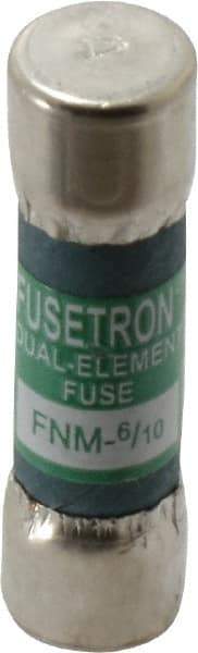 Cooper Bussmann - 250 VAC, 0.6 Amp, Time Delay General Purpose Fuse - Fuse Holder Mount, 1-1/2" OAL, 10 at 125 V kA Rating, 13/32" Diam - Benchmark Tooling