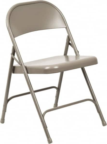 NPS - 16-5/8" Wide x 16-1/4" Deep x 29-1/2" High, Steel Standard Folding Chair - Gray - Benchmark Tooling