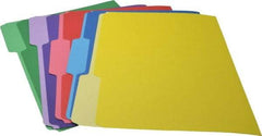 UNIVERSAL - 9-1/2 x 11-3/4", Letter Size, Blue, Green, Red, Yellow & Violet, Colored Folders with Single-Ply Tabs - 11 Point Stock, 1/3 Tab Cut Location - Benchmark Tooling