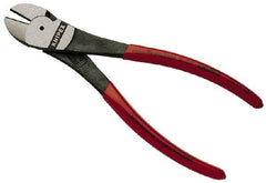 Knipex - 8" OAL, 3/32" Capacity, Diagonal Cutter - 1" Jaw Length x 1" Jaw Width, Oval Head, Plastic Coated Handle - Benchmark Tooling