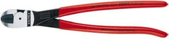 Knipex - 10" OAL, 9/64" Capacity, Diagonal Cutter - 1-1/8" Jaw Length x 1-1/8" Jaw Width, Round/Center-Cut Head, Plastic Coated Handle - Benchmark Tooling